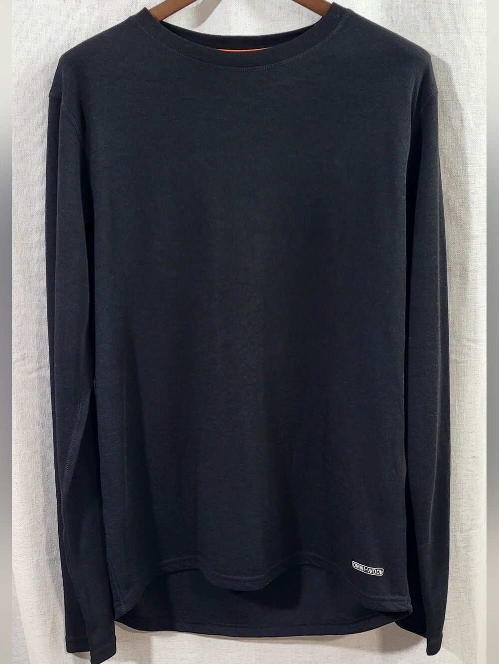 Omni-Wool Merino Blend Men's Base Layer Crew Neck Top Black XXL-Flaw